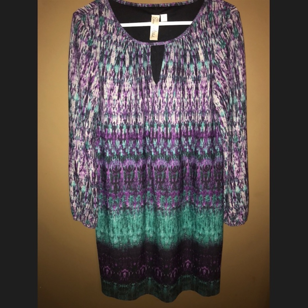 multicolored ikat dress